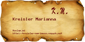 Kreisler Marianna névjegykártya